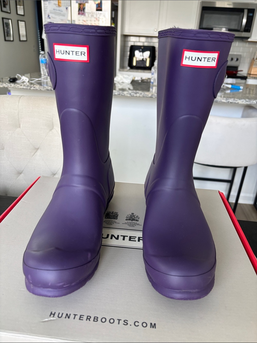 Hunter Purple Mid-Calf Rain Boots